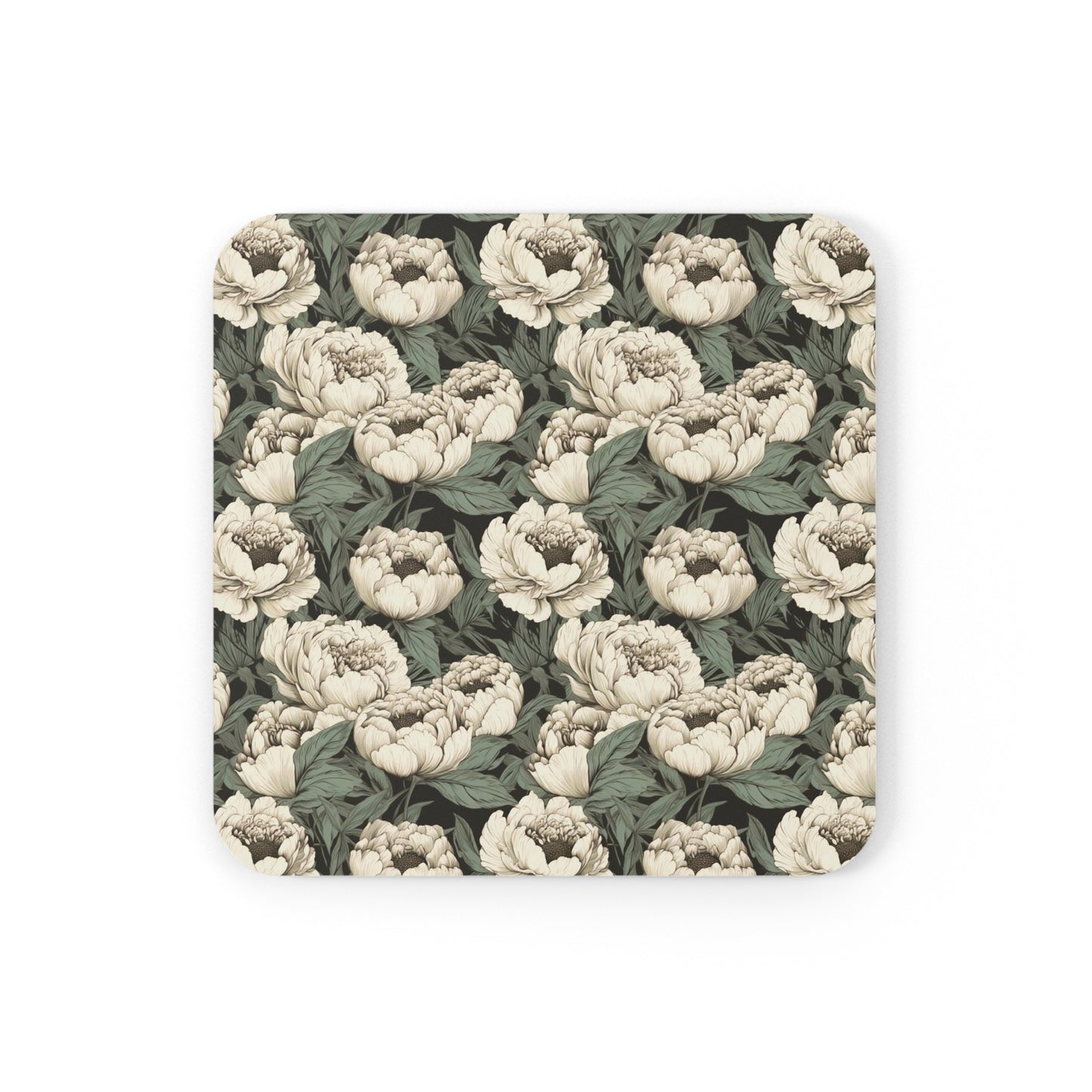 Vintage Ivory Peonies | Set of 4 Coasters