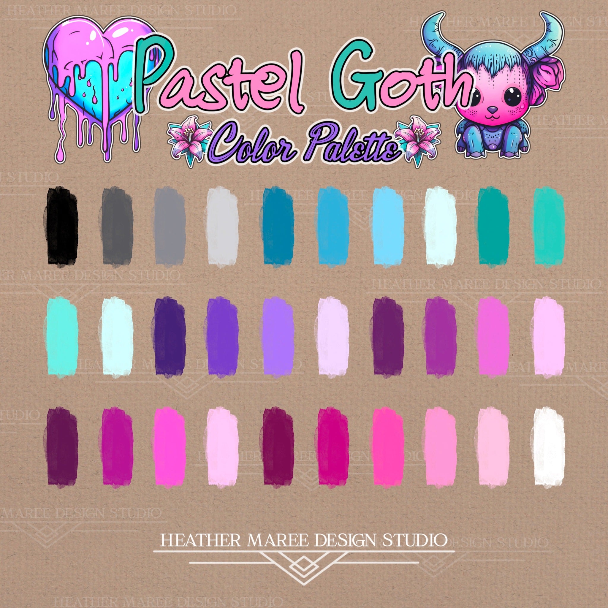 Pastel Goth Color Palette Heather Maree Design Studio