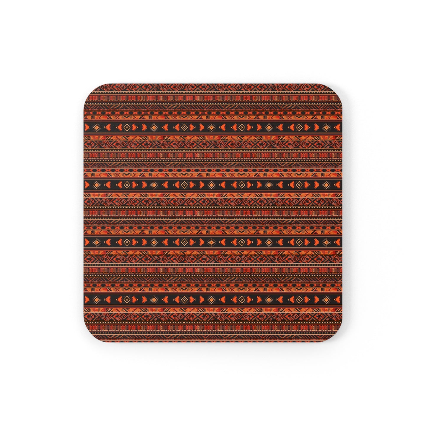 Black and Orange Aztec | Set of 4 Coasters