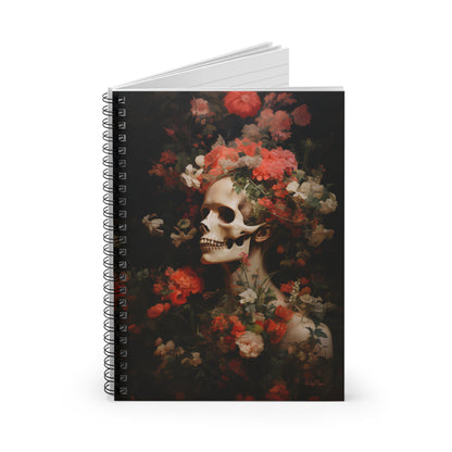 Floral Veins of the Undying | Ruled Line Spiral Notebook
