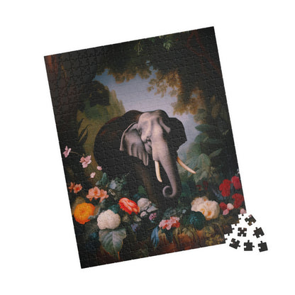 Majestic Elephant in a Lush Jungle | Jigsaw Puzzle
