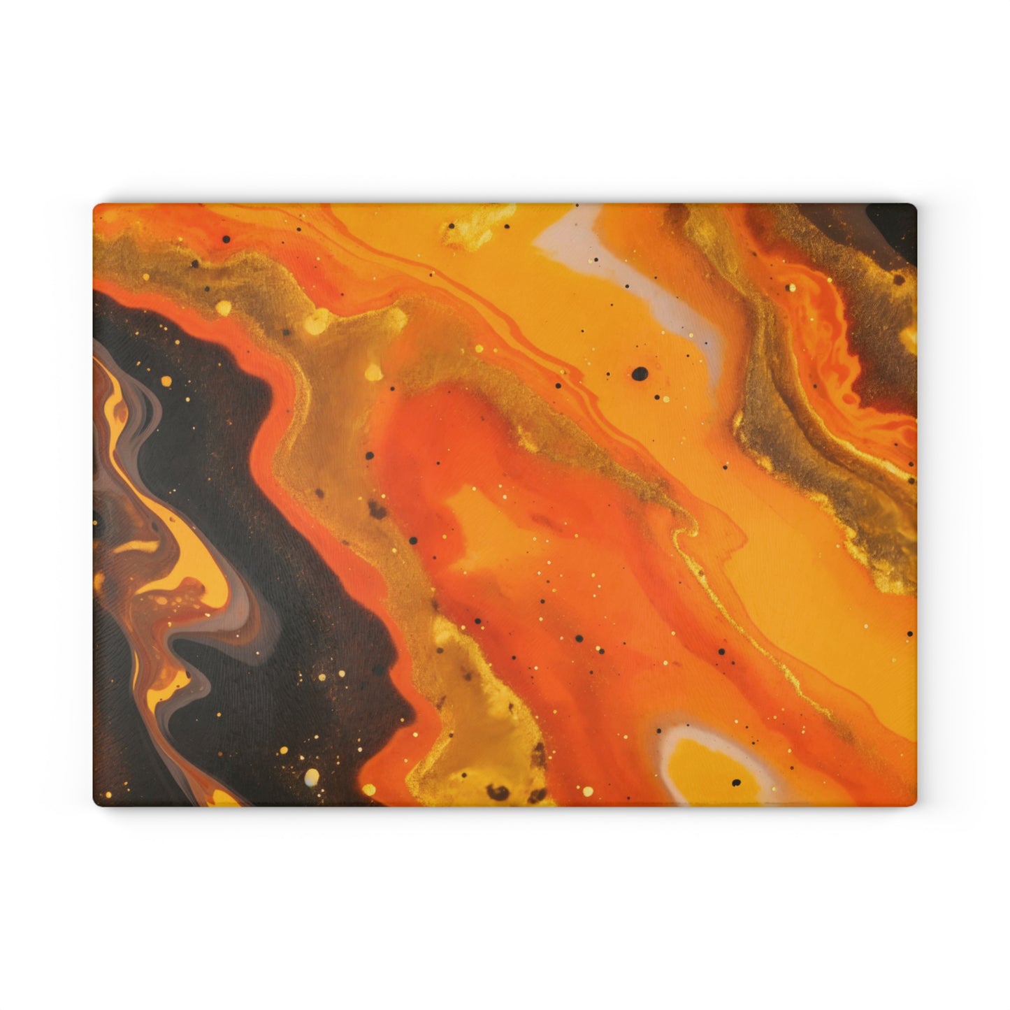 Terracotta, Yellow and Black Granite Glass Cutting Board