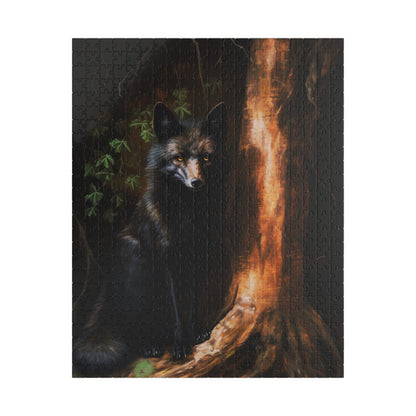 Regal Black Fox in a Forest | Jigsaw Puzzle