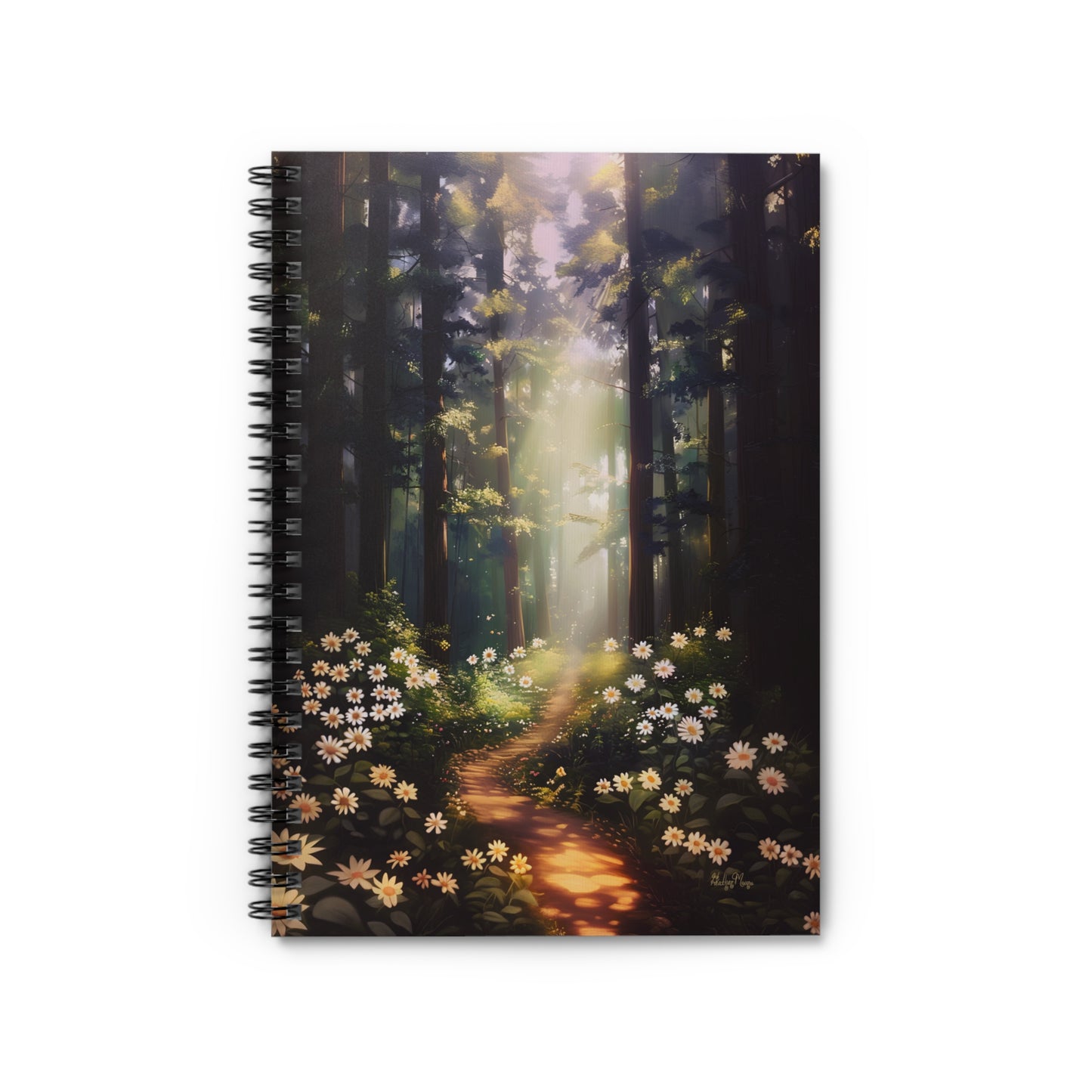 Illuminated Trail of Tranquility | Ruled Line Spiral Notebook