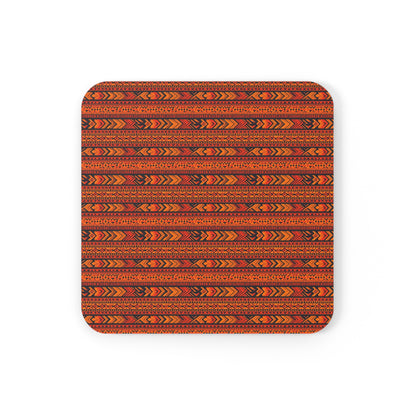 Yellow and Orange Aztec Design Coaster Set of 4