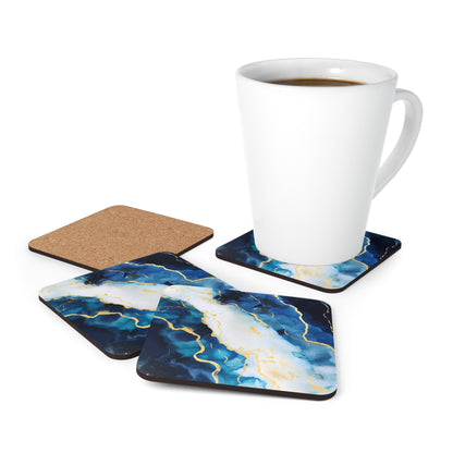 Navy Blue and Ivory Geode | Set of 4 Coasters