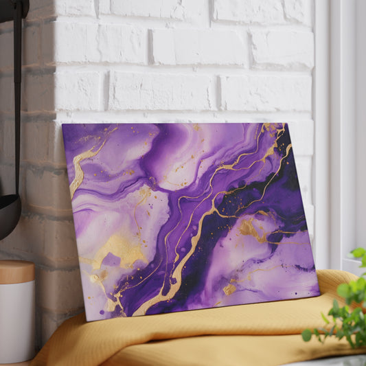 Purple and Lilac Marble Glass Cutting Board