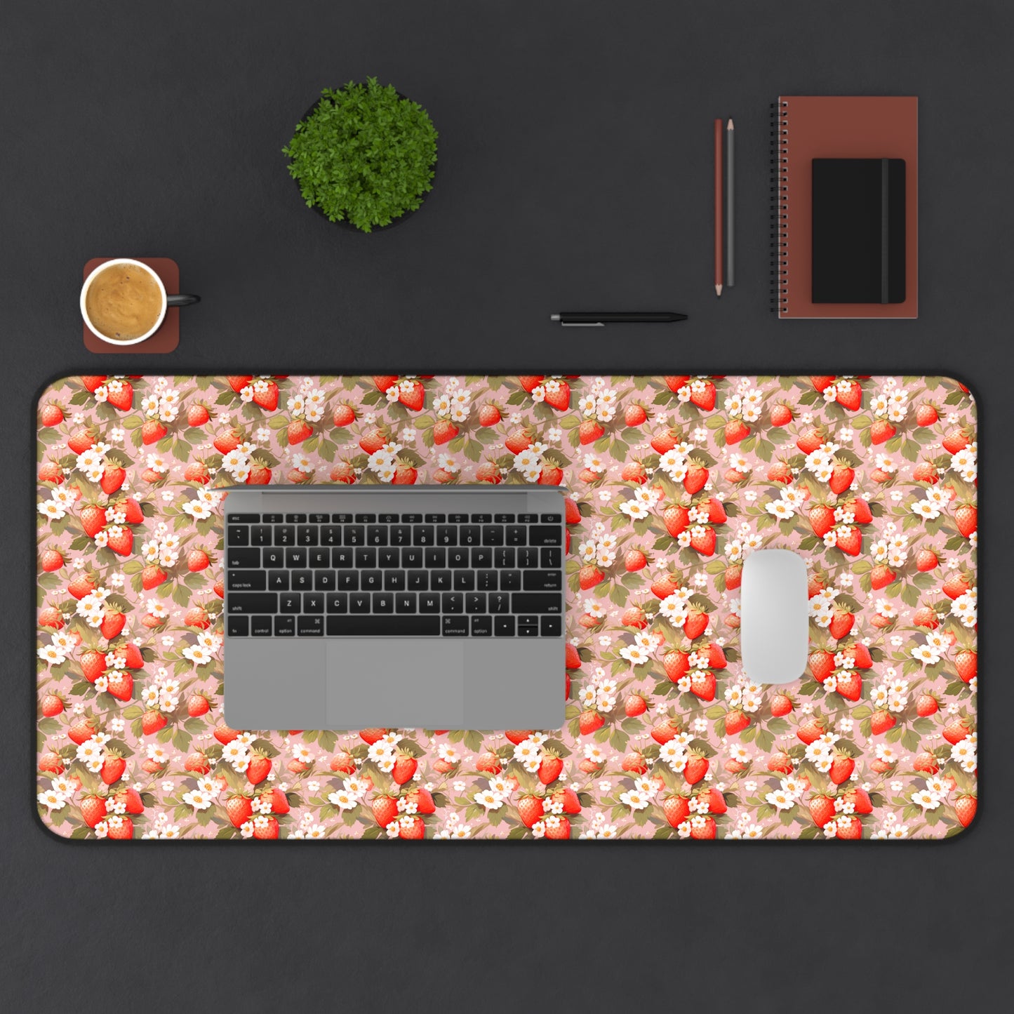 Symphony of Strawberries Desk Mat