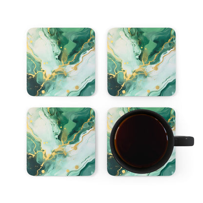 Soft Green and Ivory Geode | Set of 4 Coasters