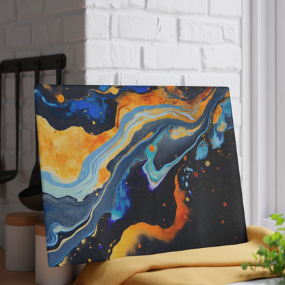 Black, Navy and Gold Celestial Glass Cutting Board