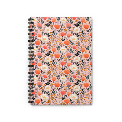 Floral Folk Whimsy | Ruled Line Spiral Notebook