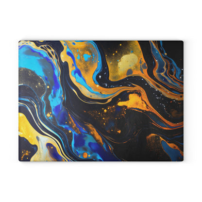 Black and Navy Celestial Glass Cutting Board