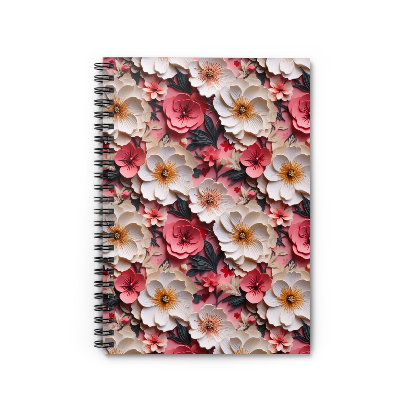 Floral Papercut Delight | Ruled Line Spiral Notebook