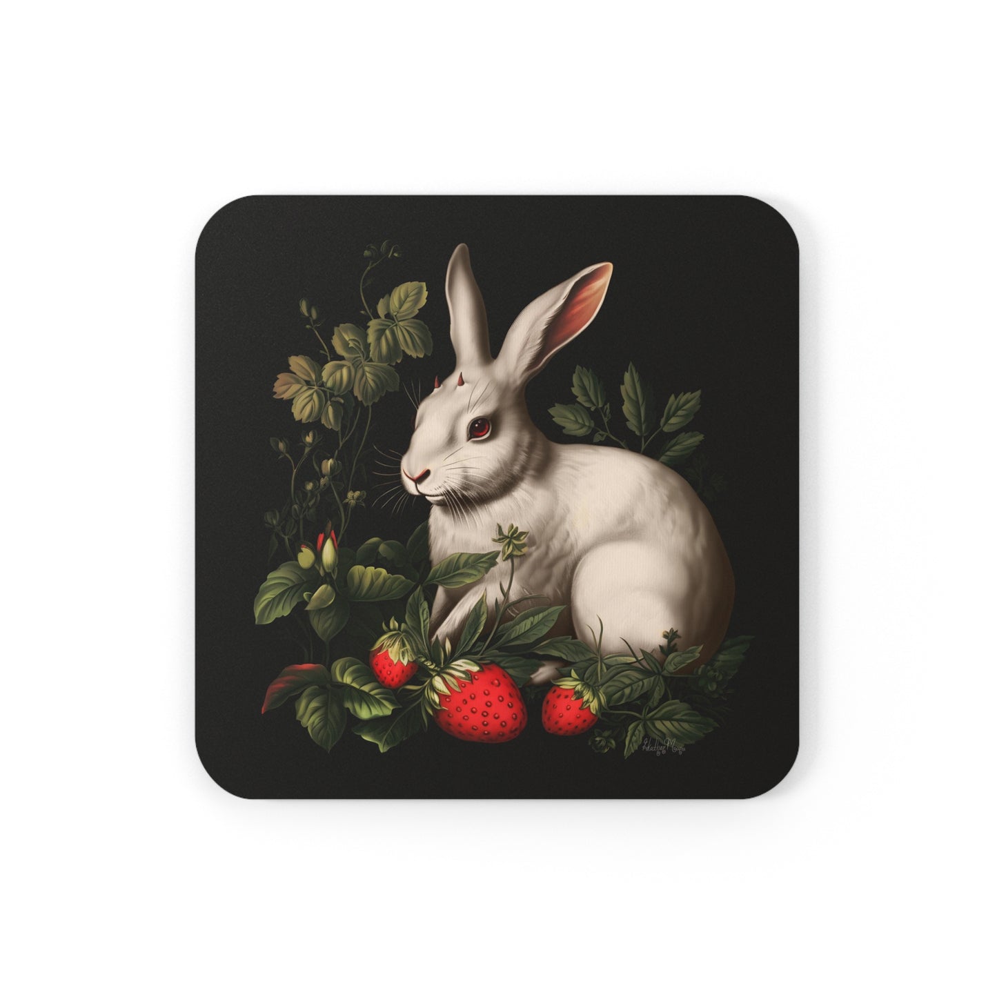 White Rabbit with Horns | Set of 4 Coasters