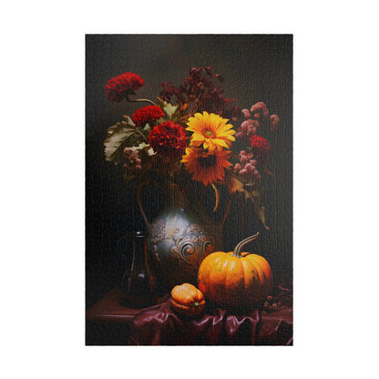 Autumn Flower Bouquet with Pumpkins | Jigsaw Puzzle