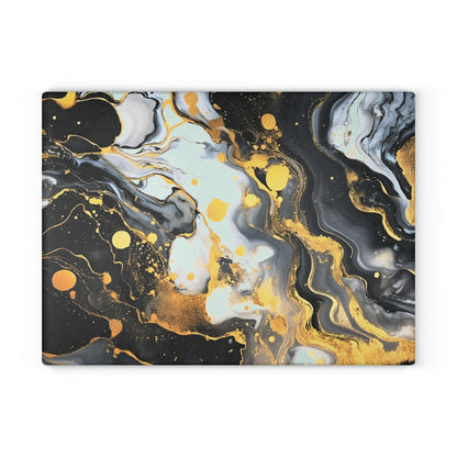 Black and Gray Marble Glass Cutting Board