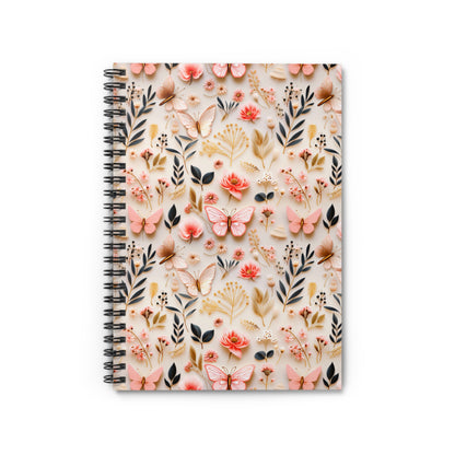 Gilded Butterfly Reverie | Ruled Line Spiral Notebook