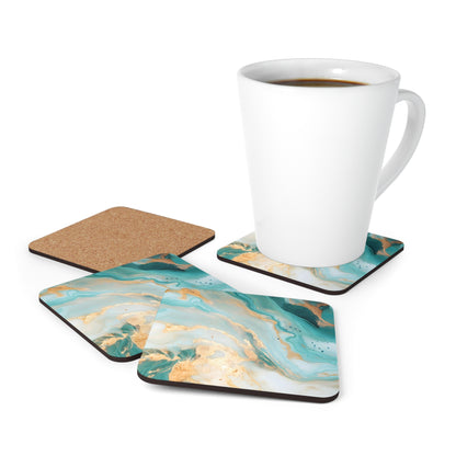 Soft Teal, Turquoise and Ivory Geode | Set of 4 Coasters