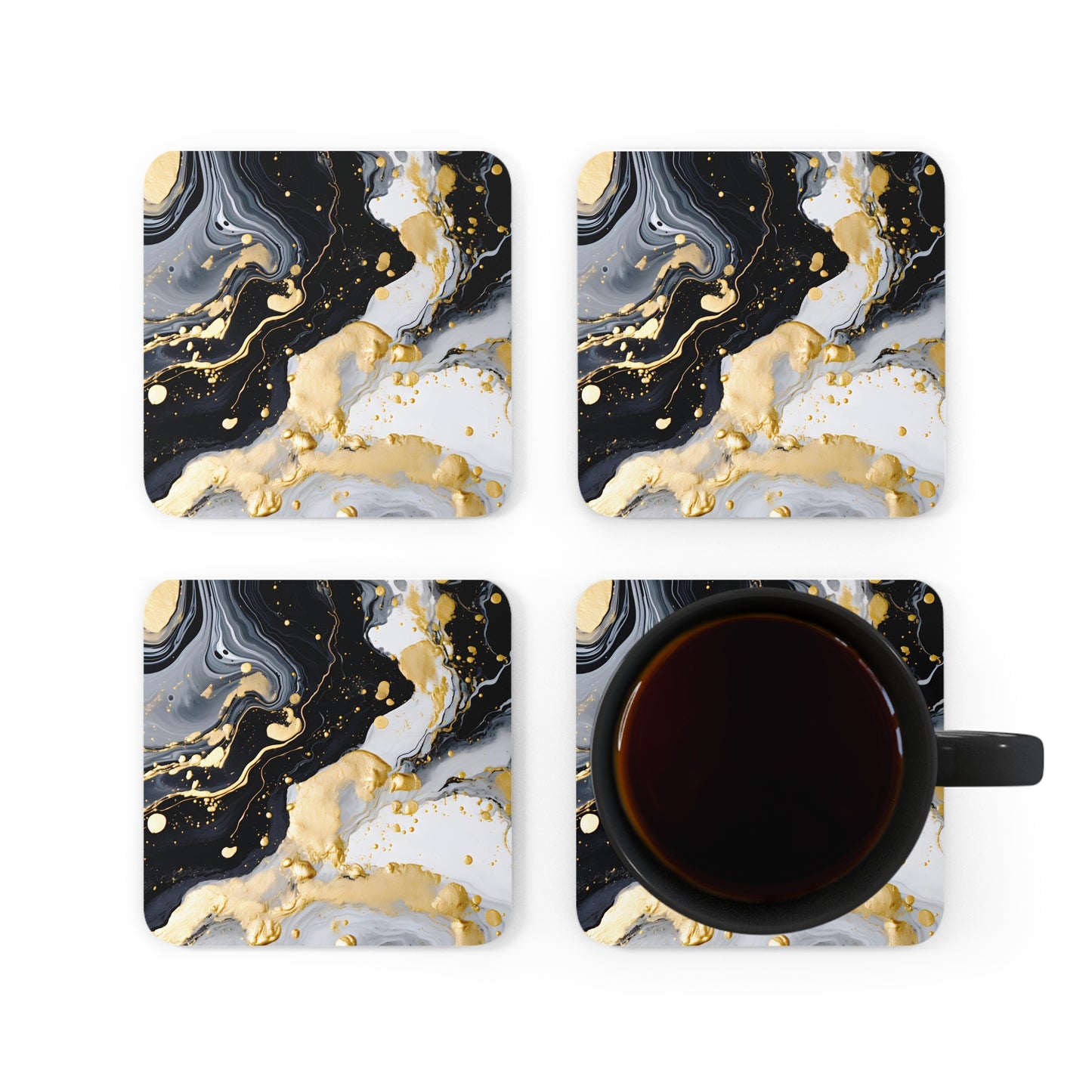 Black and Ivory Geode | Set of 4 Coasters