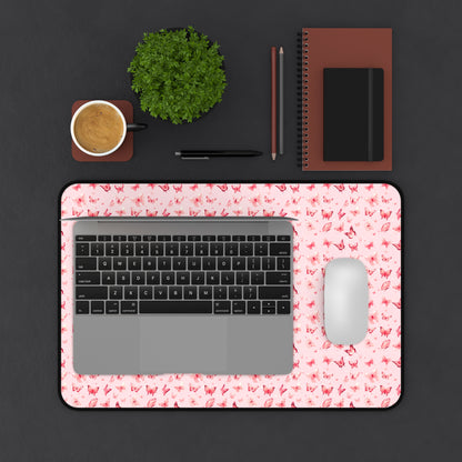 Whimsical Pink Butterflies Desk Mat