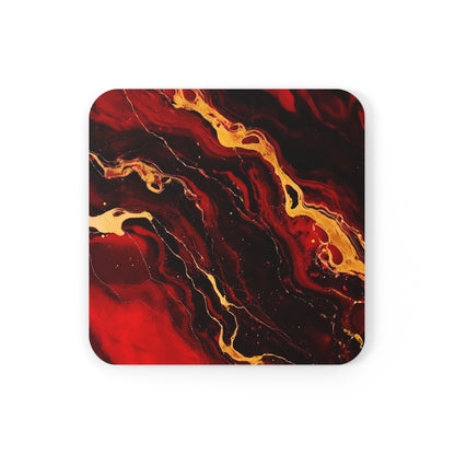 Crimson and Black Geode | Set of 4 Coasters