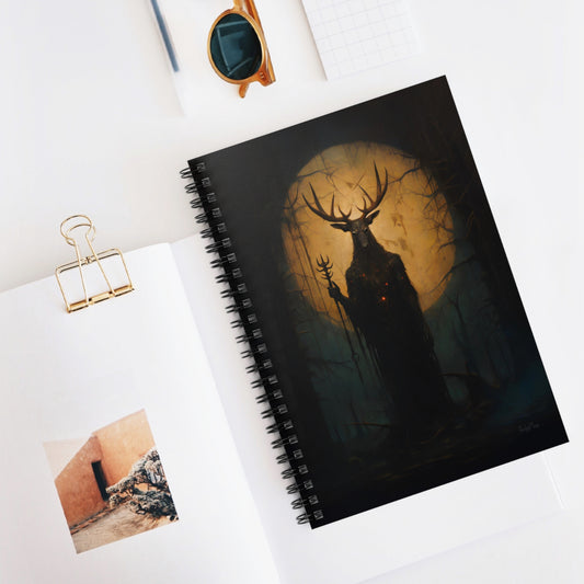 Slavic Wendigo in an Enchanted Forest | Ruled Line Spiral Notebook