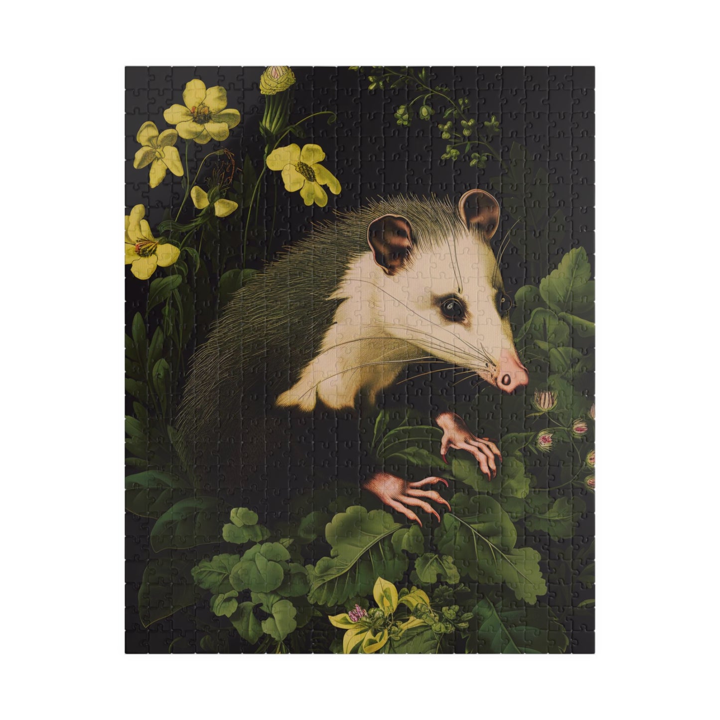 Opossum with Yellow Flowers | Jigsaw Puzzle