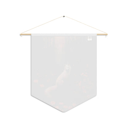 White Fox in Moonlight | Hanging Pennant