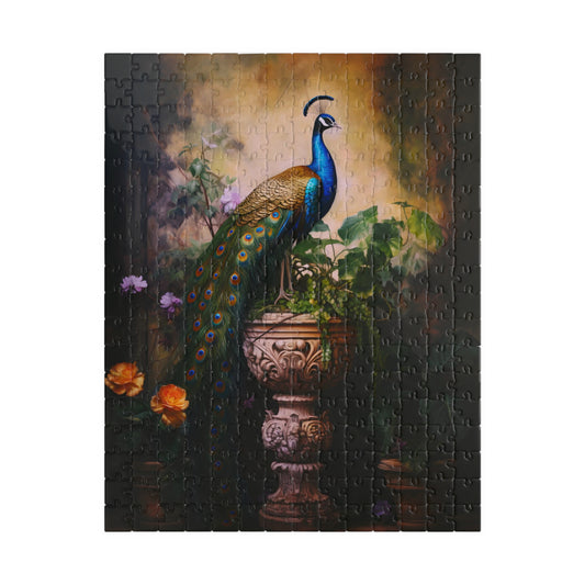 Peacock Perched Upon a Pedestal | Jigsaw Puzzle