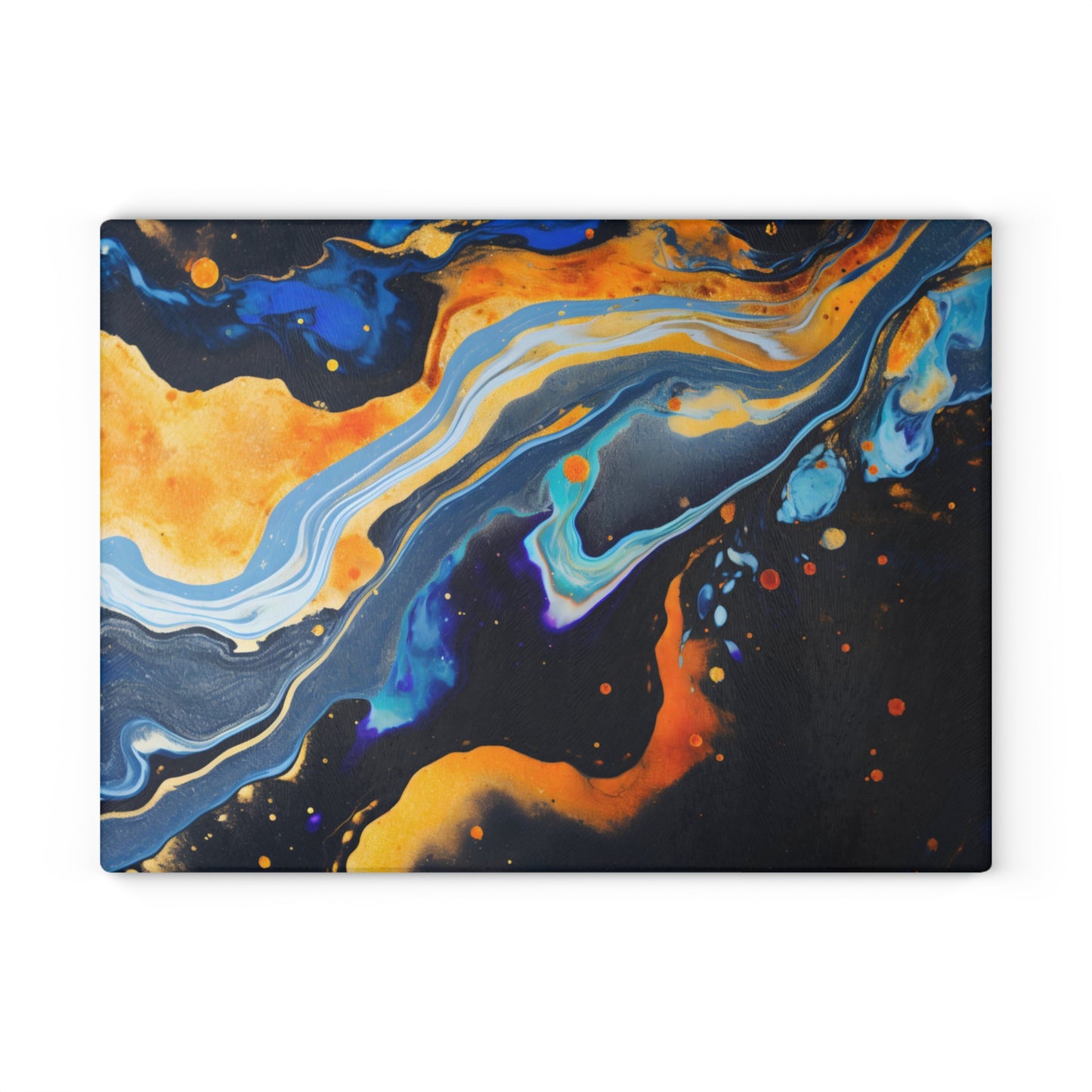 Black, Navy and Gold Celestial Glass Cutting Board