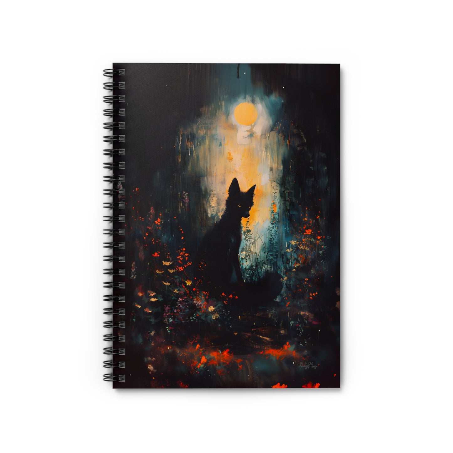 Mystic Moonlight Fox | Ruled Line Spiral Notebook