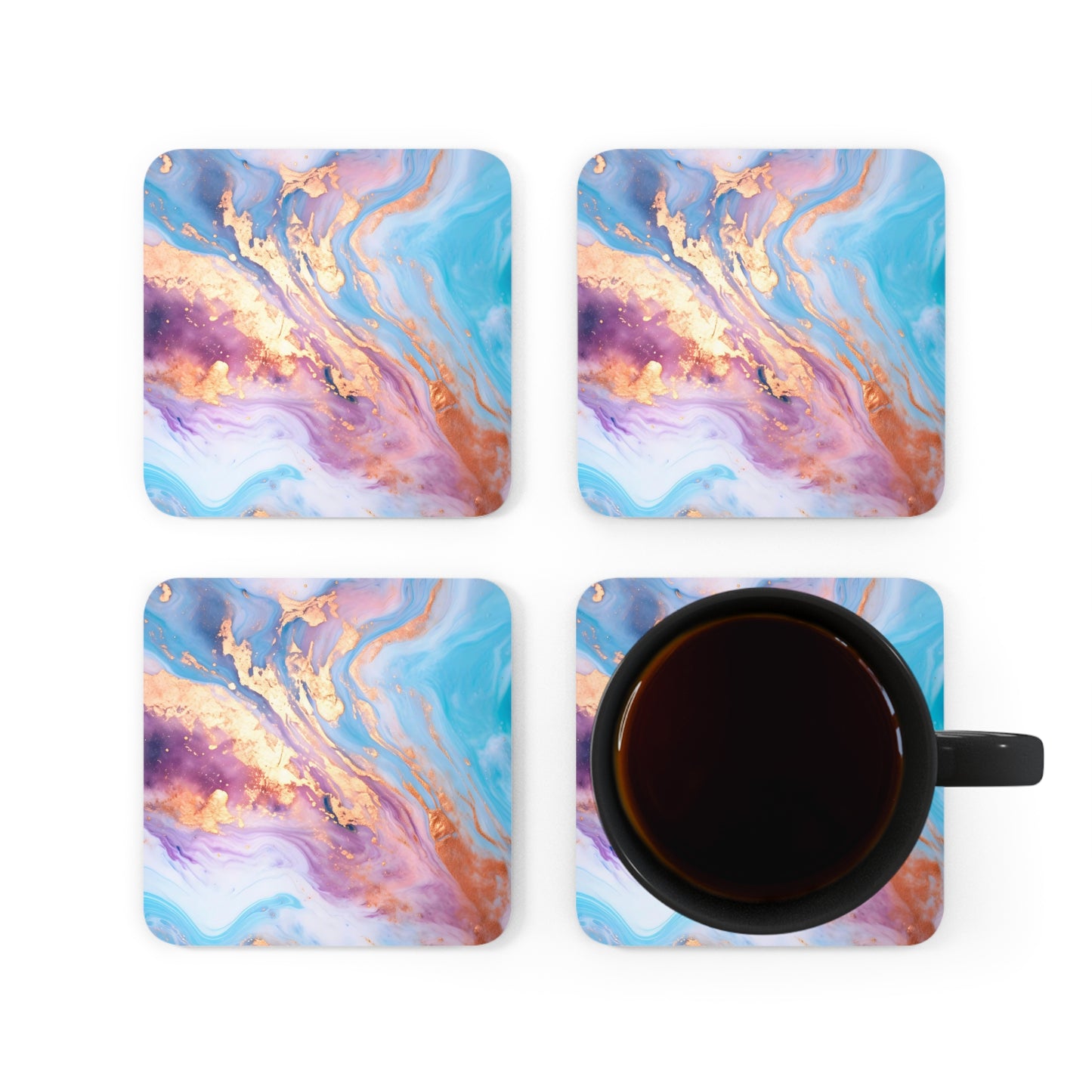 Blue and Mauve Unicorn Geode | Set of 4 Coasters