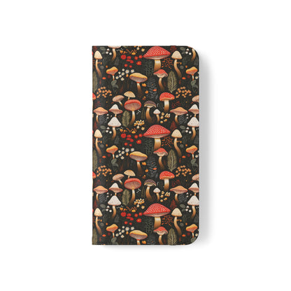 Rustic Forest Mushroom Pattern | Wallet Phone Case