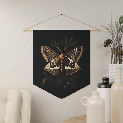 Brown Moth Perched on Leaves | Hanging Pennant