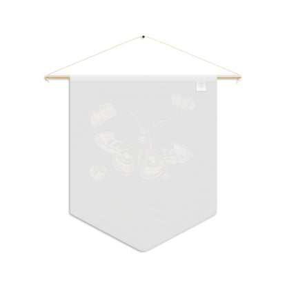 Soft Beige Moth with Ivory Flowers | Hanging Pennant