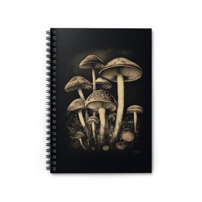 Gloomy Forest Mushrooms | Ruled Line Spiral Notebook