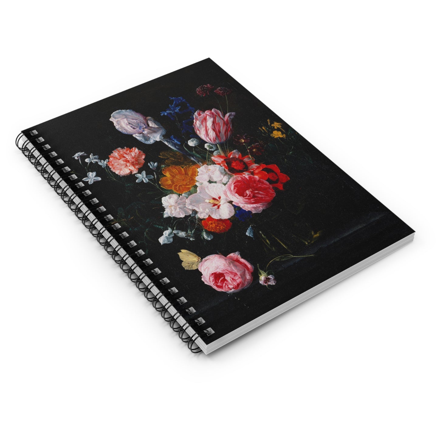 A Bouquet of Flowers in a Crystal Vase | Ruled Line Spiral Notebook