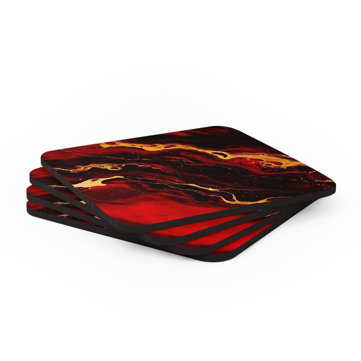 Crimson and Black Geode | Set of 4 Coasters