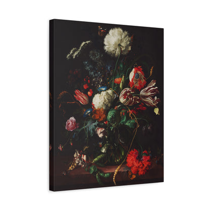 Vase of Flowers with Butterflies Canvas Print