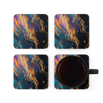 Iridescent Black Oil Geode | Set of 4 Coasters
