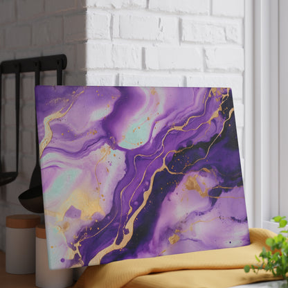 Purple and Lilac Marble Glass Cutting Board