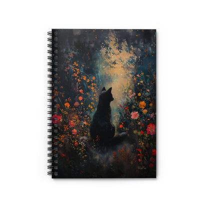 Mystic Meadow Cat | Ruled Line Spiral Notebook