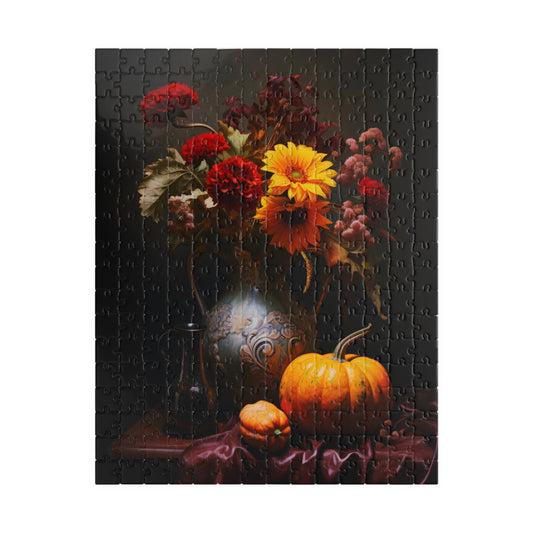 Autumn Flower Bouquet with Pumpkins | Jigsaw Puzzle