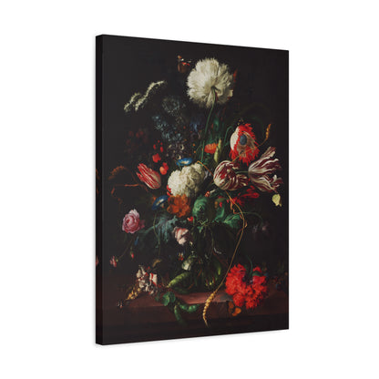 Vase of Flowers with Butterflies Canvas Print