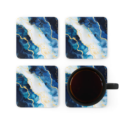 Navy Blue and Ivory Geode | Set of 4 Coasters