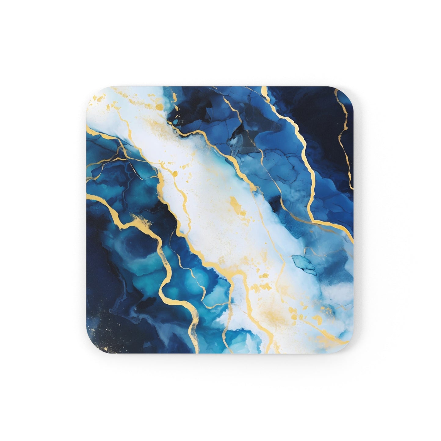 Navy Blue and Ivory Geode | Set of 4 Coasters