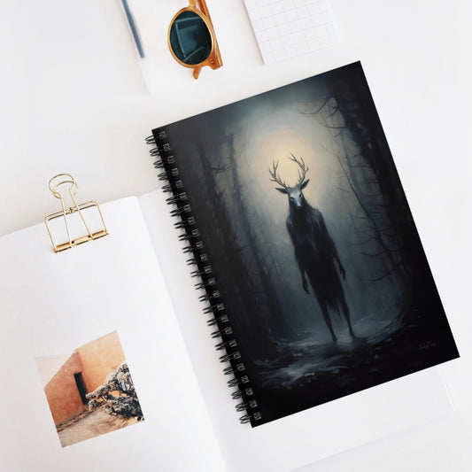 Slavic Wendigo within a Winter Forest | Ruled Line Spiral Notebook