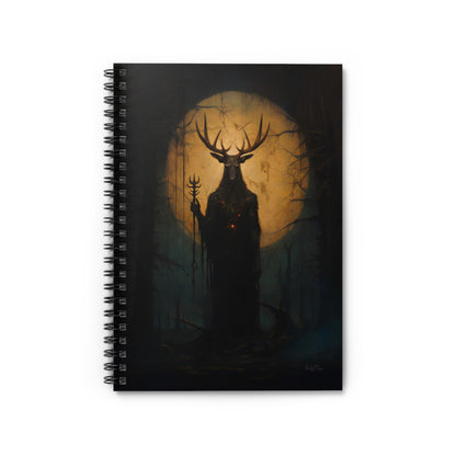 Slavic Wendigo in an Enchanted Forest | Ruled Line Spiral Notebook