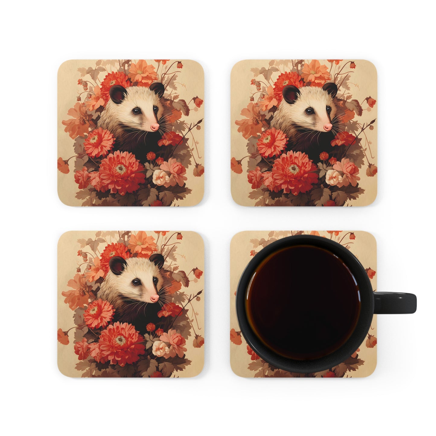 Opossum's Enchanted Haven  | Set of 4 Coasters