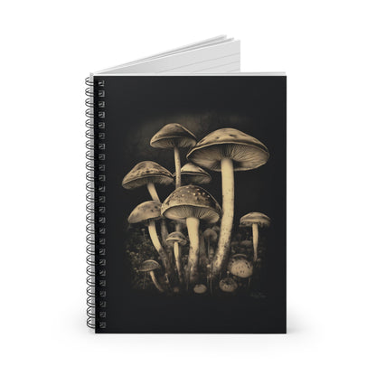 Gloomy Forest Mushrooms | Ruled Line Spiral Notebook